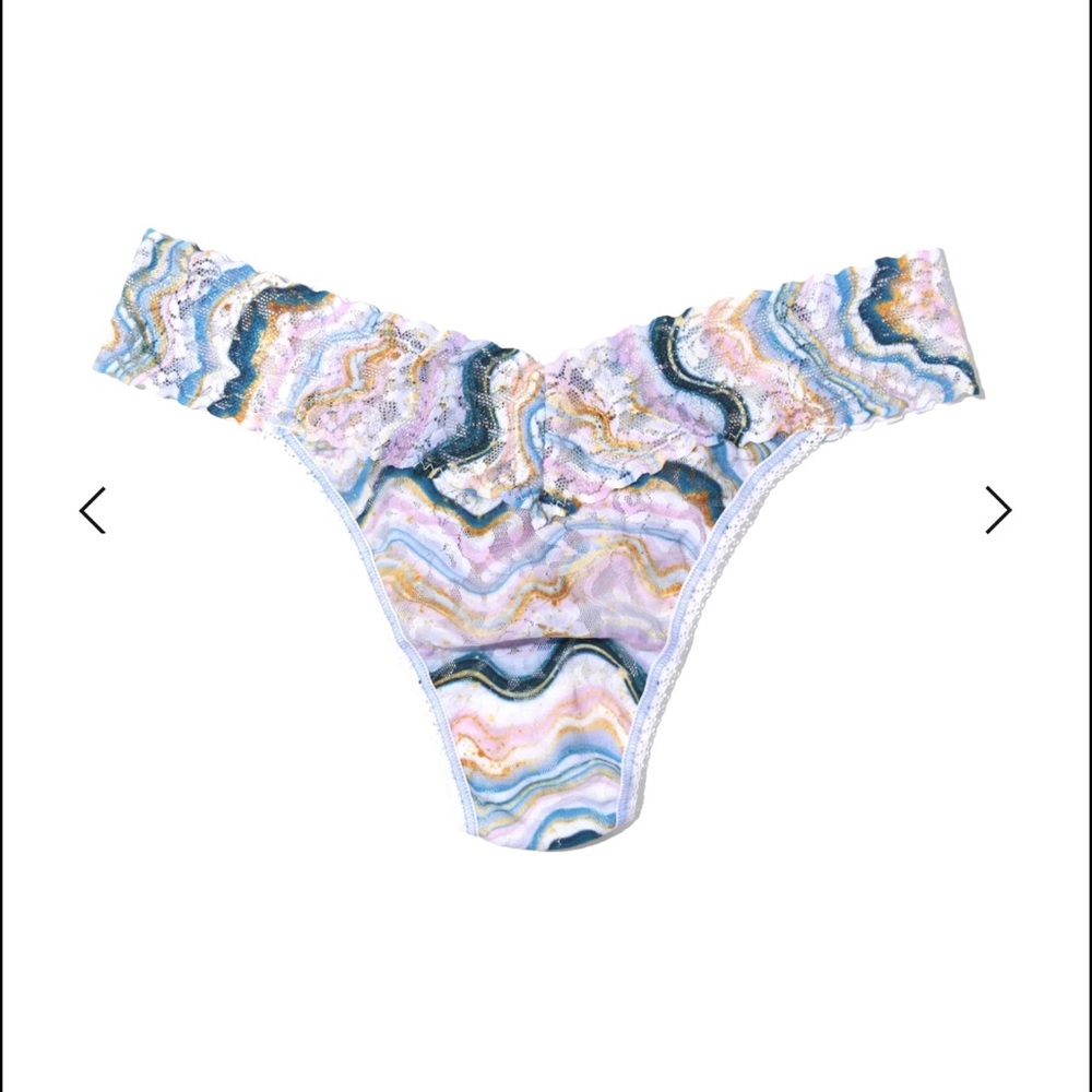 NWT Hanky Panky - Printed Signature Lace Original Rise Thong, Manifest It OS